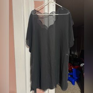Chic Black Sheer Swim Coverup